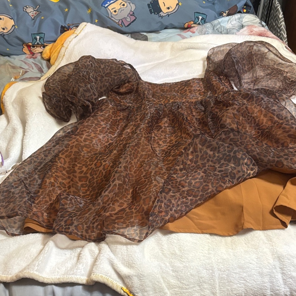 Entro Leopard Print Mini Dress